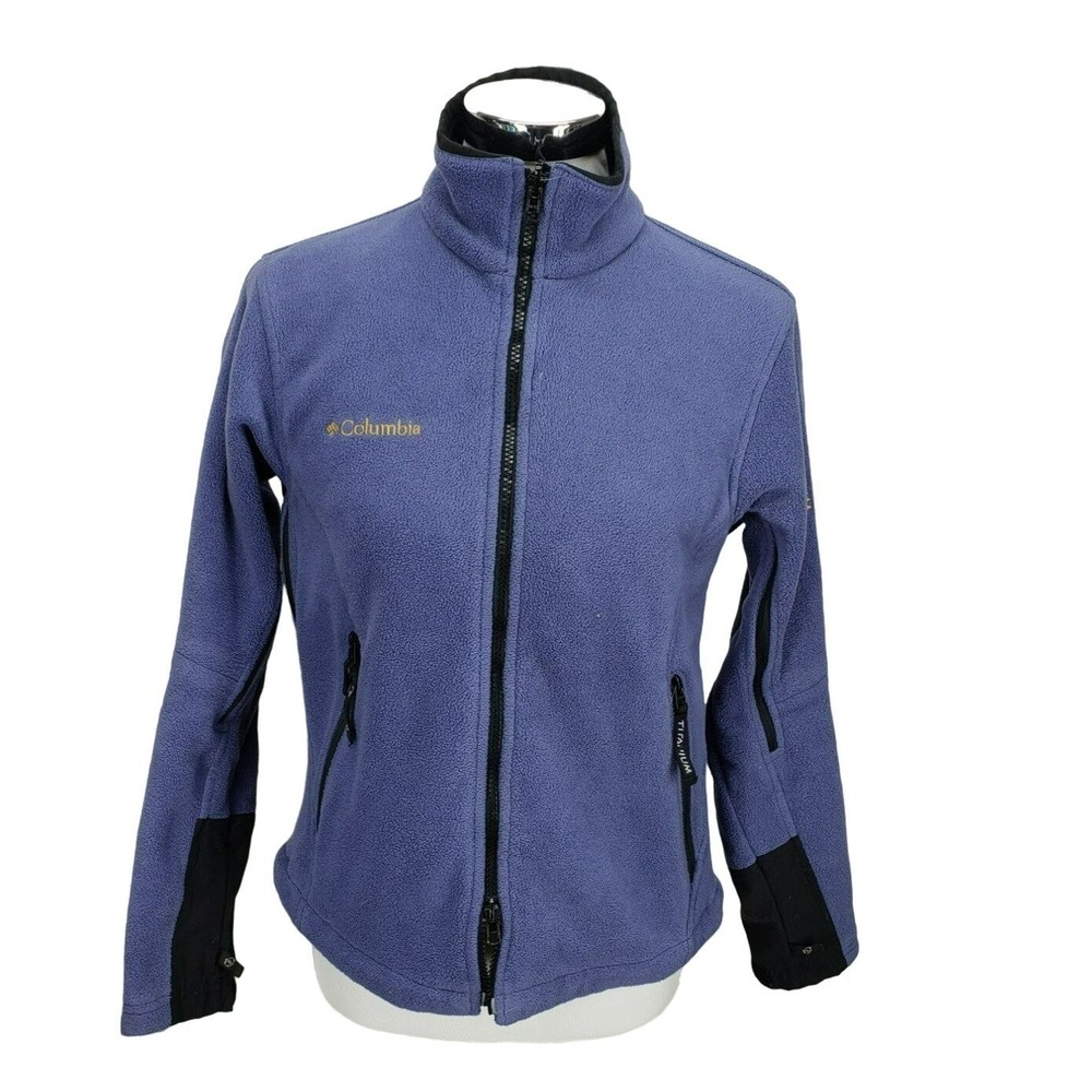 Columbia Titanium Interchange Fleece Jacket Blue Full Zip Womens Small SL6014